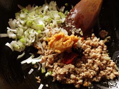 炒めた挽き肉の味付け