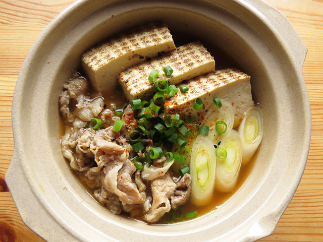 一人用土鍋の美味しい肉豆腐