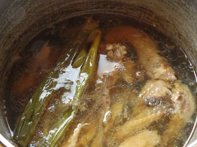 鶏ガラスープ-自家製、魚介つけ麺の作り方