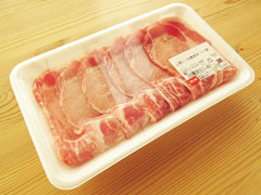 生姜焼き用、豚ロース肉のパック